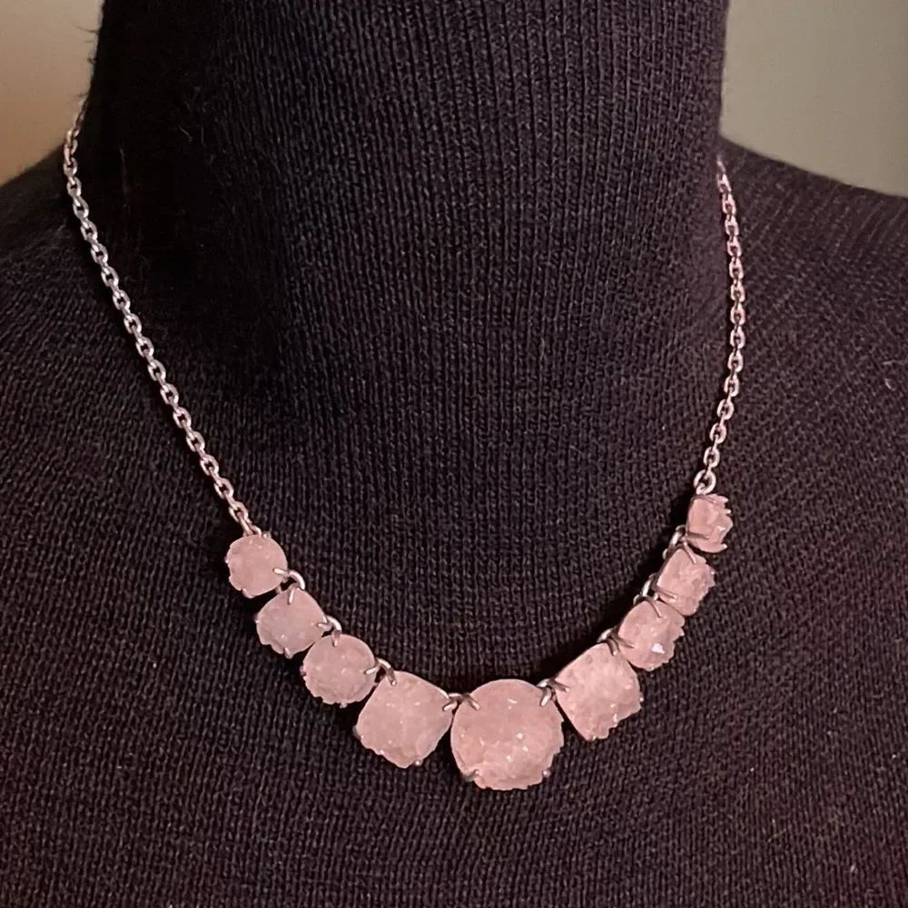 Lucky Brand Druzy Silver Necklace.